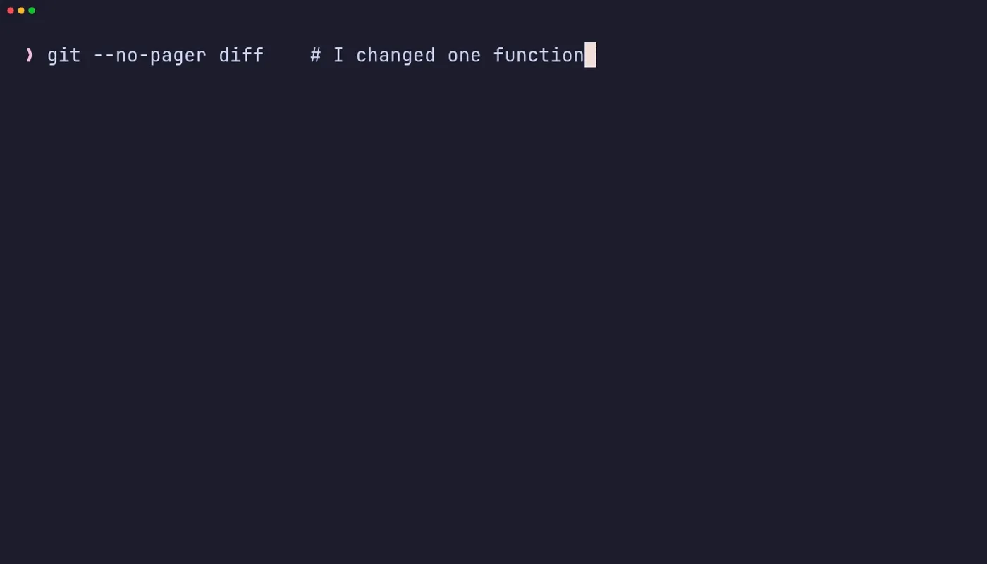 Terminal recording of testless selecting tests from a git diff